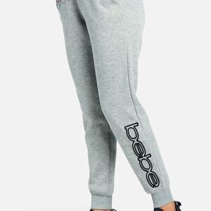 NWT Bebe Sport Women Logo Jogger Sweatpants Gray 709